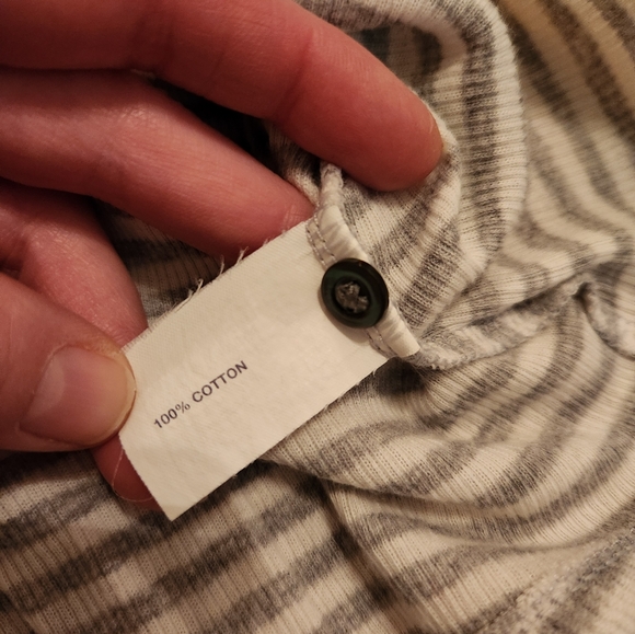 GAP Striped Ribbed Soft Cotton Henley Tank Top Gray M - Picture 5 of 8